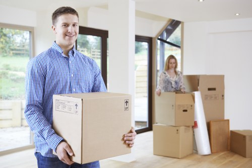Packed boxes ready for a small move in Hounslow