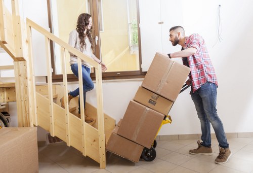 Packed boxes ready for flat removals in Hounslow